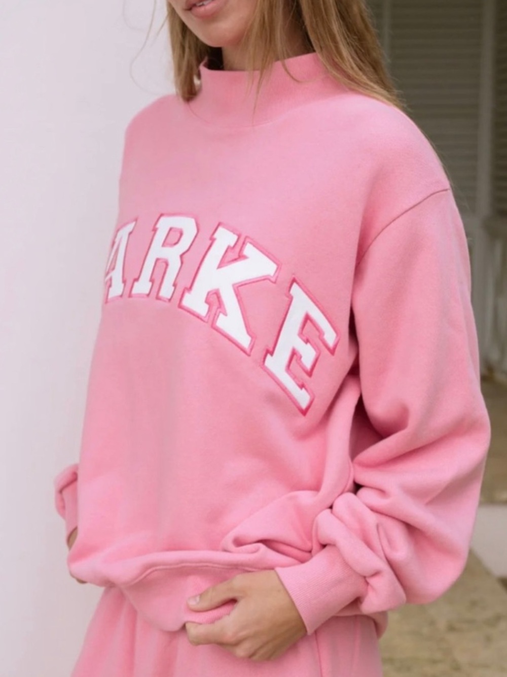 Parke mockneck pink Conch l xl authentic pullover